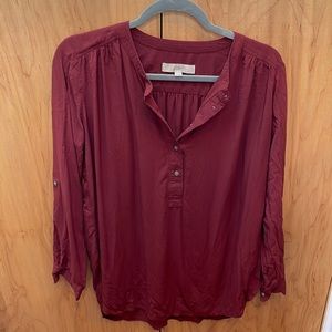 Loft Half Button Blouse